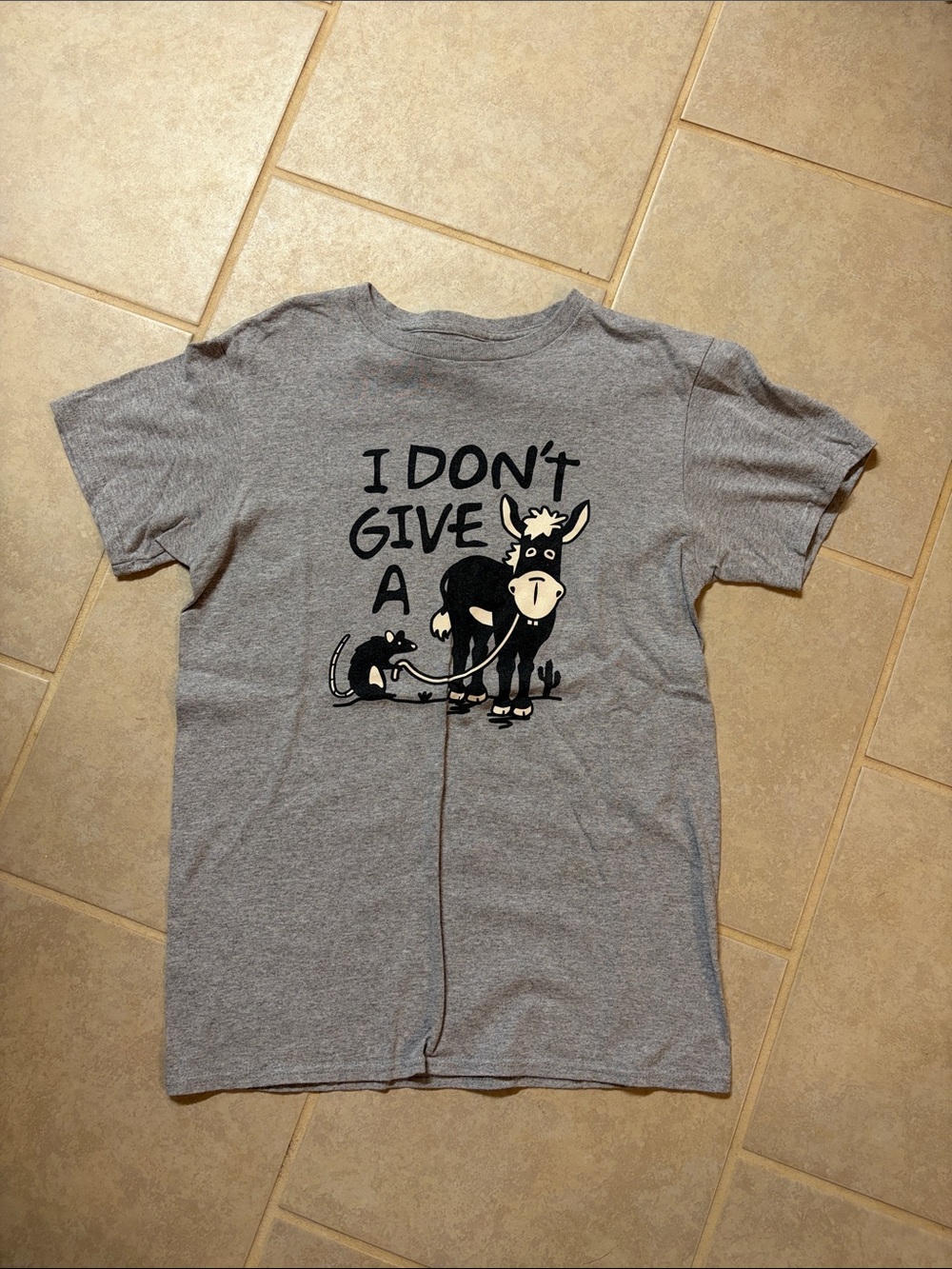 Gray Graphic Short-Sleeve Tee - I Don't Give A Donkey